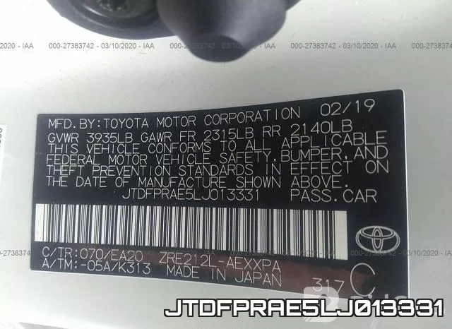 JTDFPRAE5LJ013331 фото 10