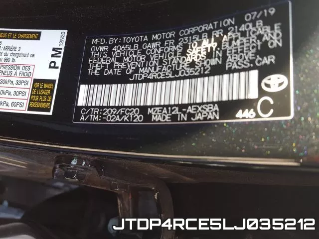 JTDP4RCE5LJ035212 фото 2