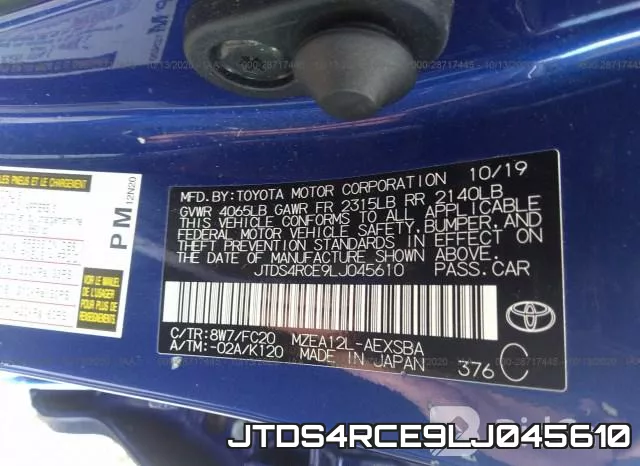 JTDS4RCE9LJ045610 фото 10
