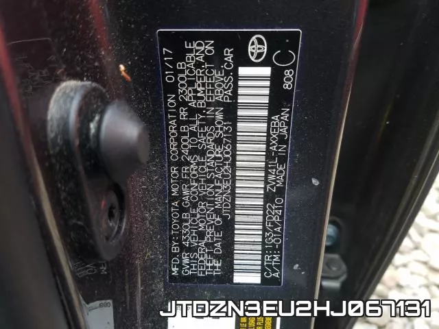 JTDZN3EU2HJ067131 фото 2