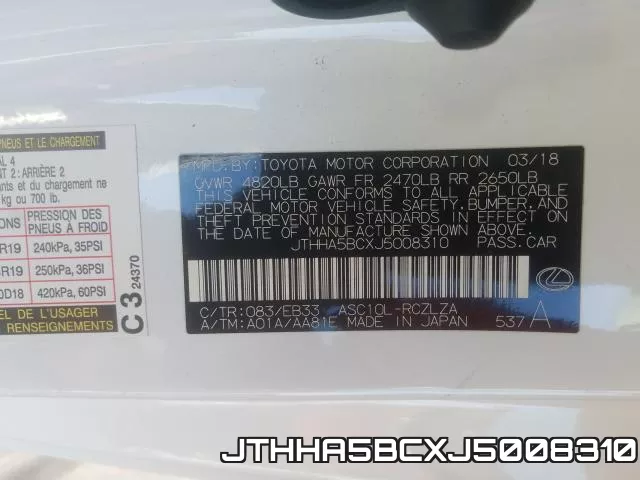 JTHHA5BCXJ5008310 фото 2