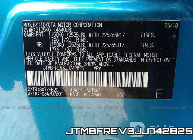 JTMBFREV3JJ742825 фото 10