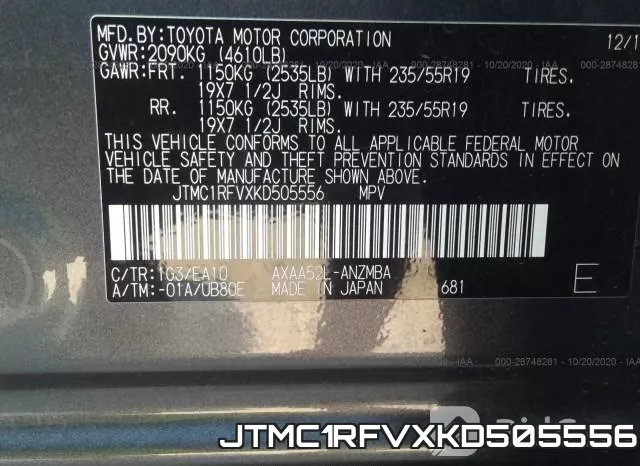 JTMC1RFVXKD505556 фото 10