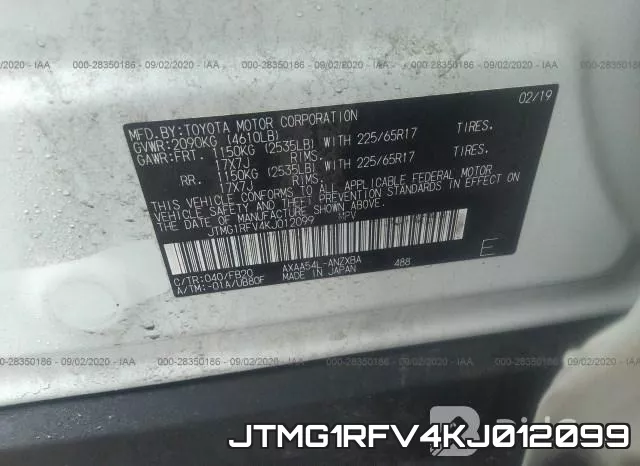 JTMG1RFV4KJ012099 фото 10