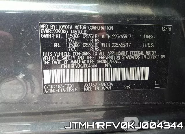 JTMH1RFV0KJ004344 фото 10