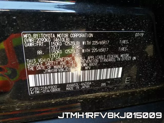 JTMH1RFV8KJ015009 фото 2