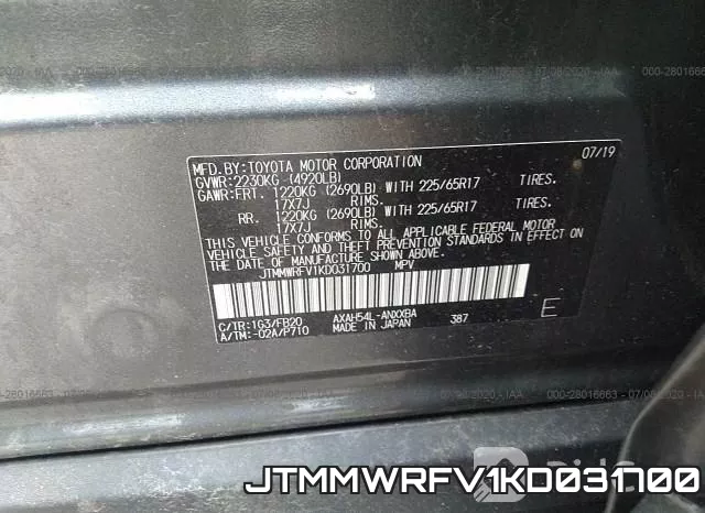 JTMMWRFV1KD031700 фото 10