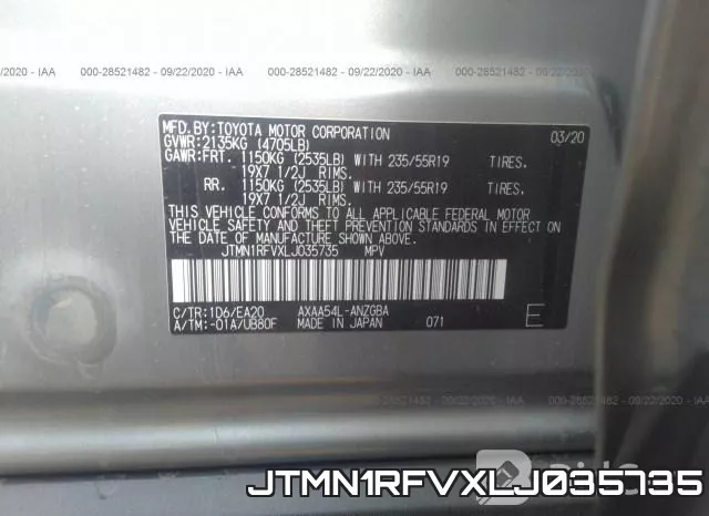 JTMN1RFVXLJ035735 фото 10