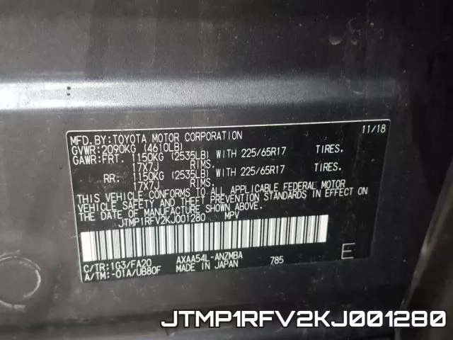 JTMP1RFV2KJ001280 фото 2