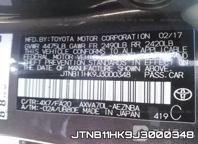 JTNB11HK9J3000348 фото 10