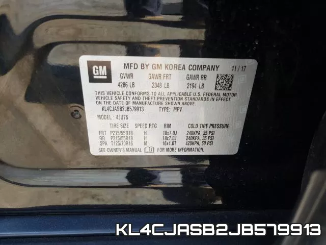 KL4CJASB2JB579913 фото 2