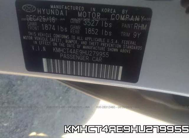 KMHCT4AE9HU279955 фото 9