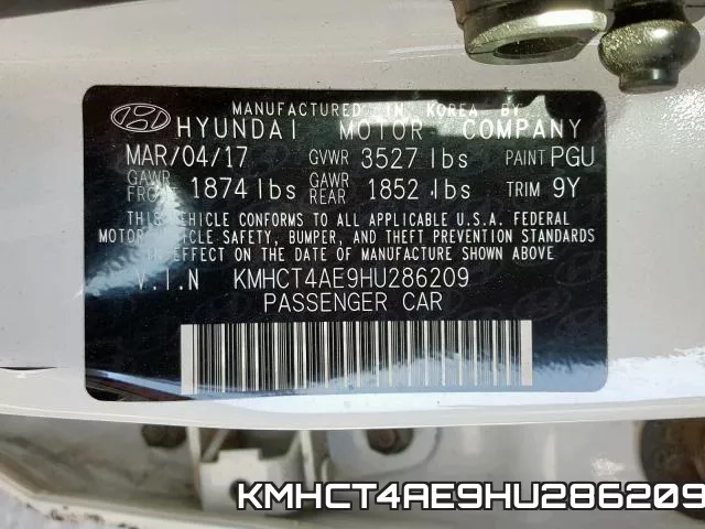 KMHCT4AE9HU286209 фото 2