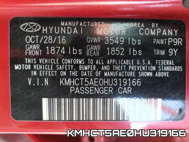 KMHCT5AE0HU319166 фото 2