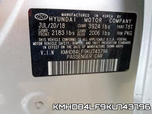 KMHD84LF9KU743796 фото 2