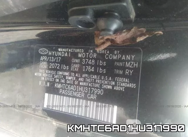 KMHTC6AD1HU317990 фото 10