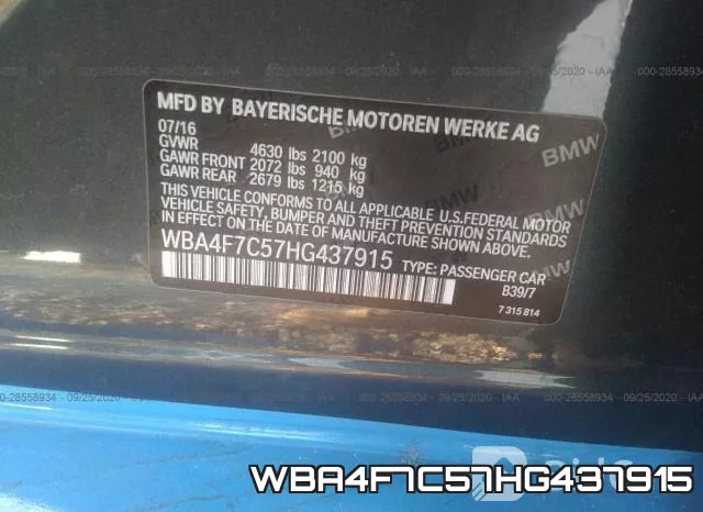 WBA4F7C57HG437915 фото 10