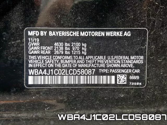 WBA4J1C02LCD58087 фото 2