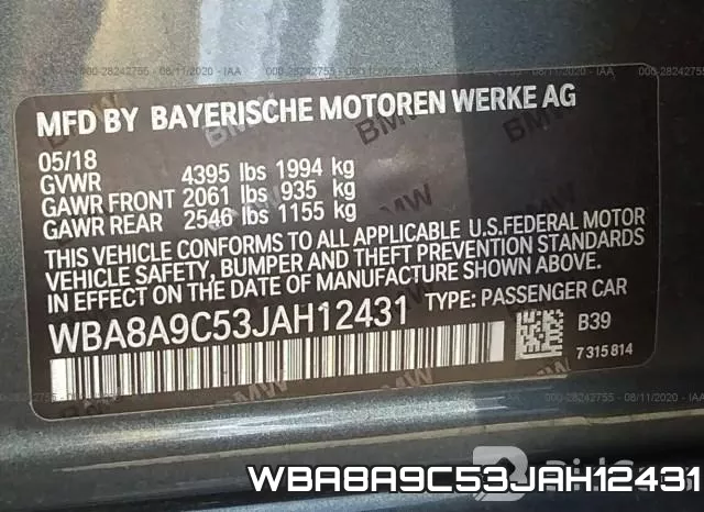 WBA8A9C53JAH12431 фото 10