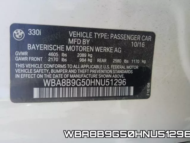 WBA8B9G50HNU51296 фото 2