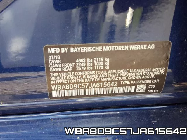 WBA8D9C57JA615642 фото 2