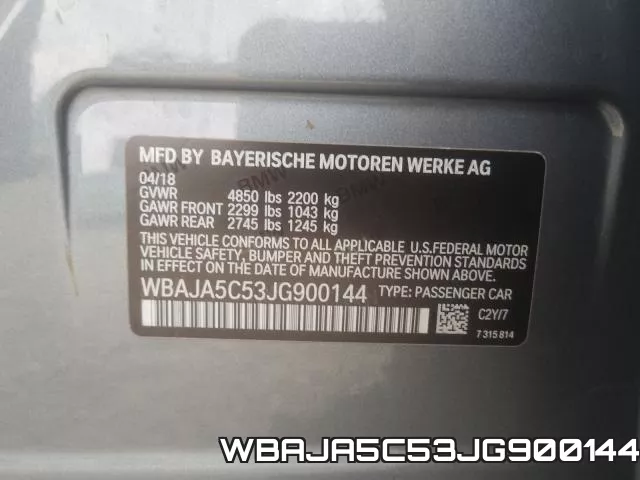 WBAJA5C53JG900144 фото 2