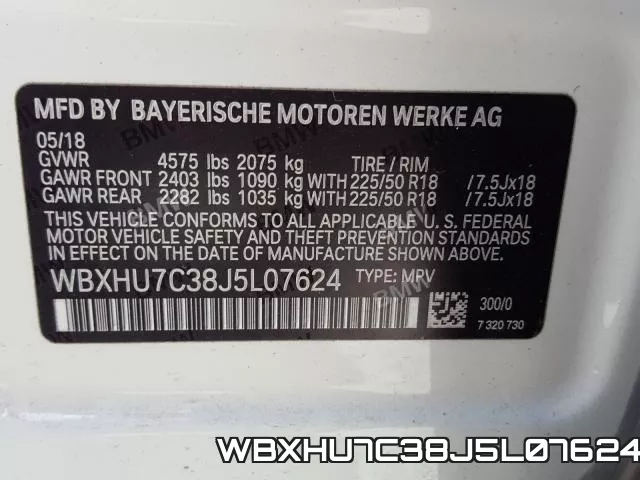 WBXHU7C38J5L07624 фото 2