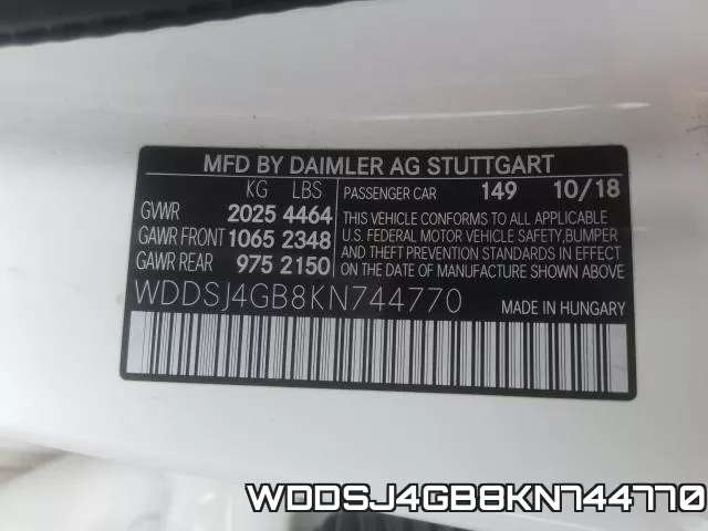 WDDSJ4GB8KN744770 фото 2