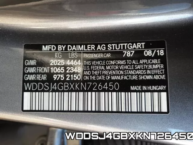 WDDSJ4GBXKN726450 фото 2