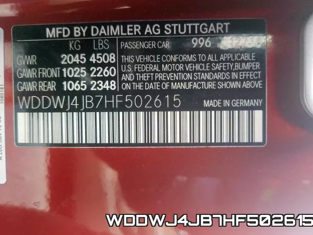 WDDWJ4JB7HF502615 фото 2