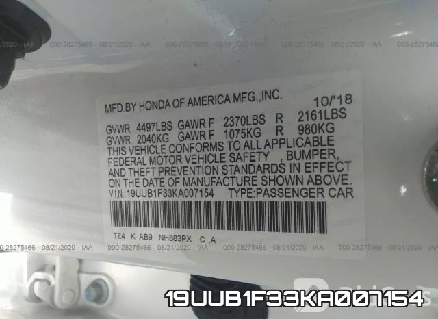 19UUB1F33KA007154 фото 10