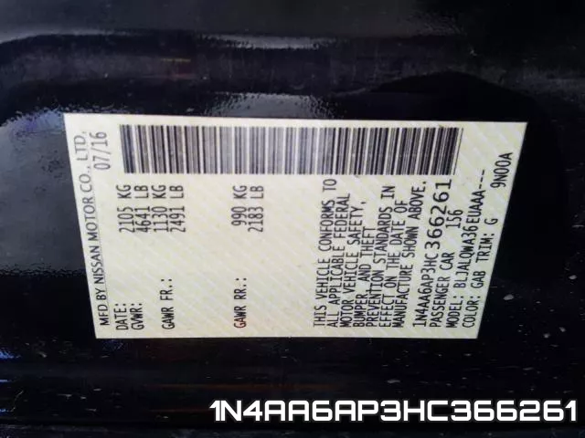 1N4AA6AP3HC366261 фото 2