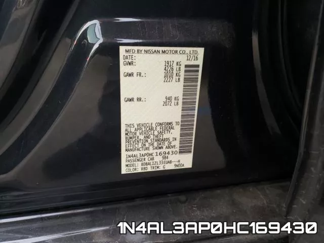 1N4AL3AP0HC169430 фото 2