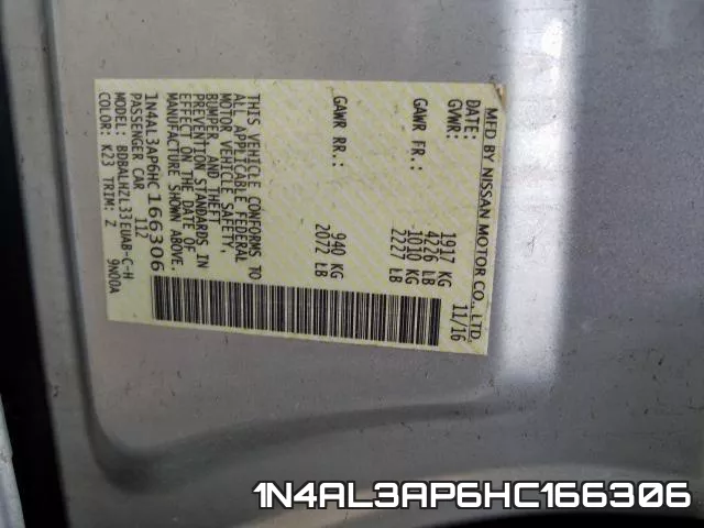 1N4AL3AP6HC166306 фото 2