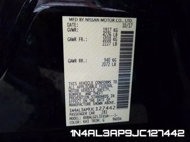 1N4AL3AP9JC127442 фото 2