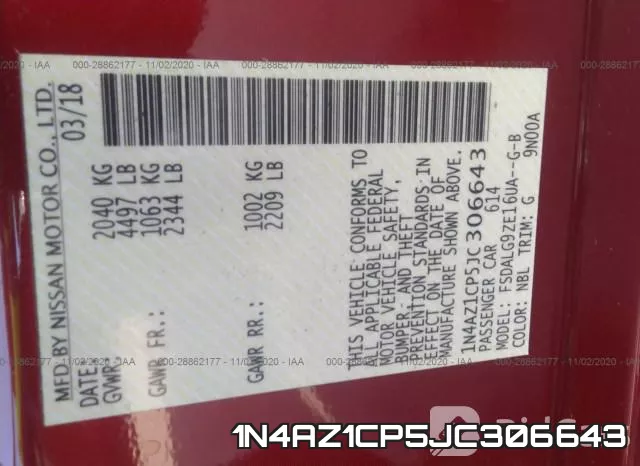 1N4AZ1CP5JC306643 фото 10