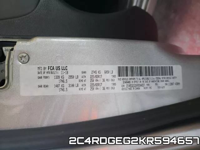 2C4RDGEG2KR594657 фото 2