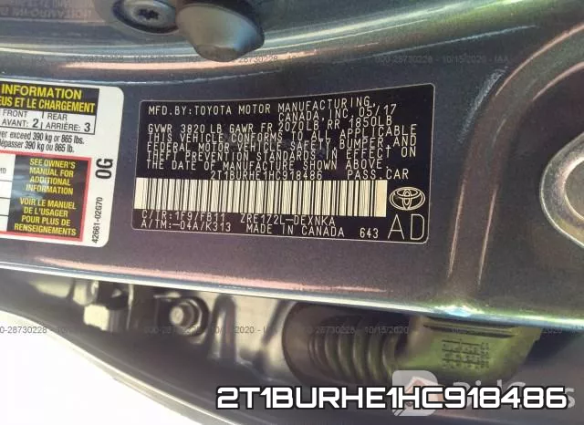 2T1BURHE1HC918486 фото 10