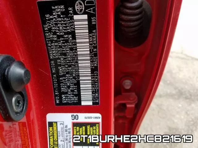 2T1BURHE2HC821619 фото 2