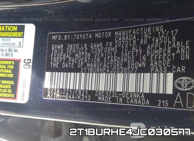 2T1BURHE4JC030577 фото 10