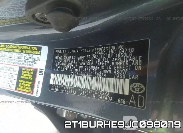 2T1BURHE9JC098079 фото 10