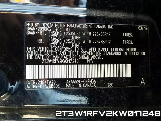 2T3W1RFV2KW017248 фото 2