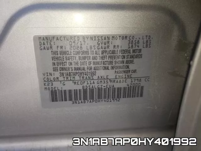 3N1AB7AP0HY401992 фото 2