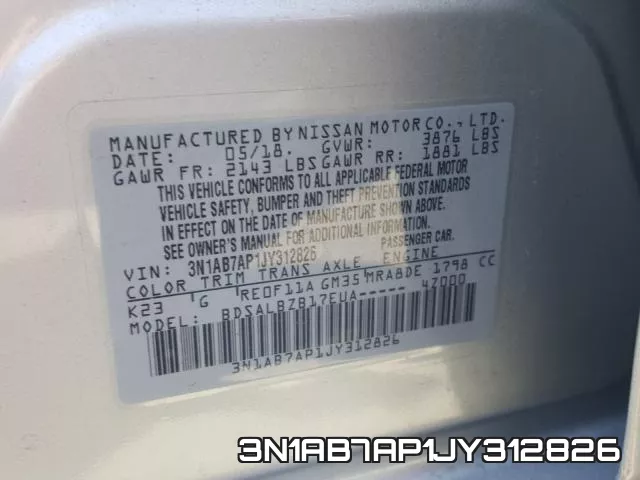 3N1AB7AP1JY312826 фото 2