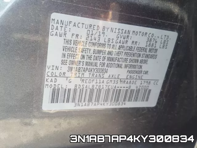 3N1AB7AP4KY300834 фото 2