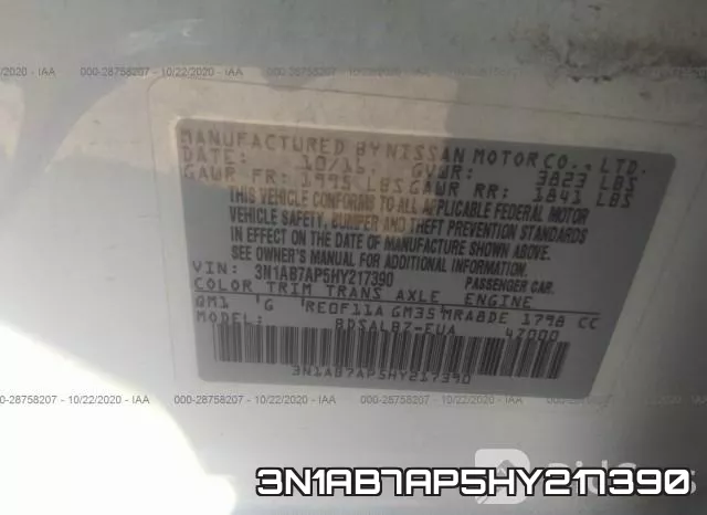 3N1AB7AP5HY217390 фото 10