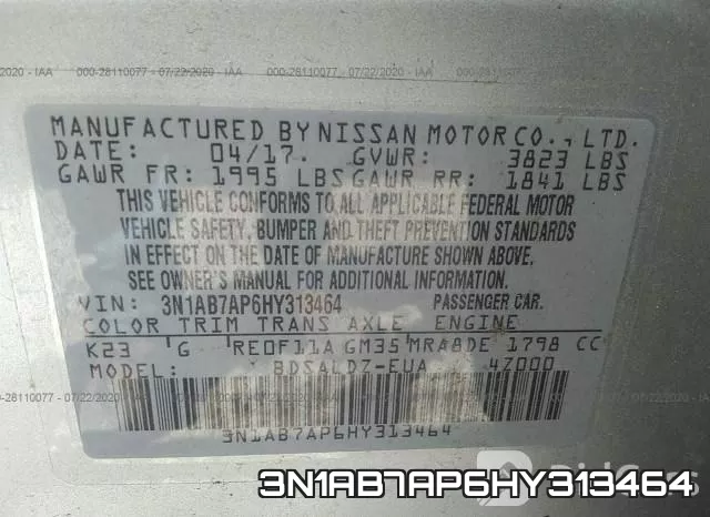 3N1AB7AP6HY313464 фото 10