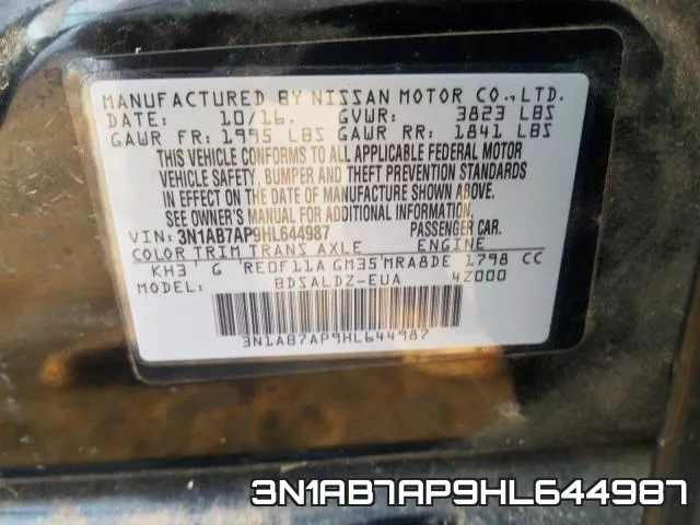 3N1AB7AP9HL644987 фото 2
