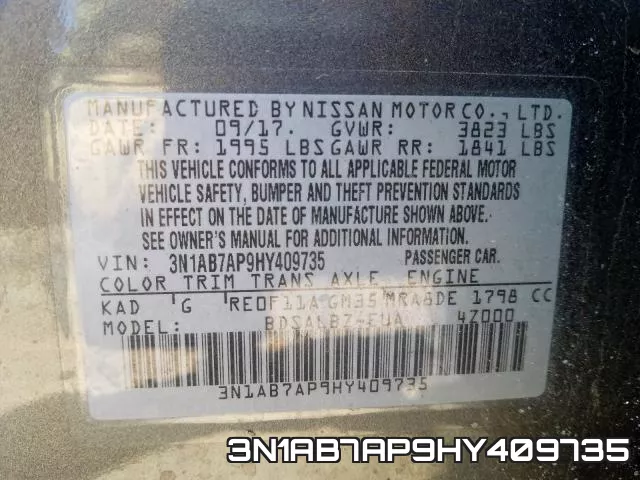 3N1AB7AP9HY409735 фото 2