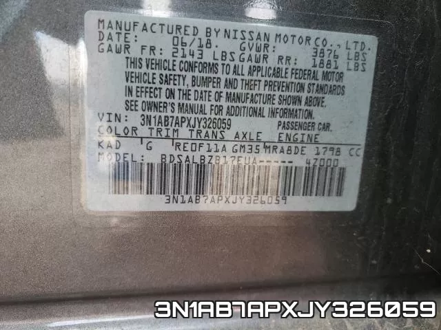 3N1AB7APXJY326059 фото 2